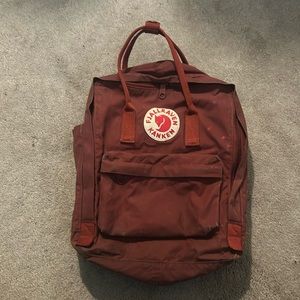 Red Fjallraven Kanken backpack